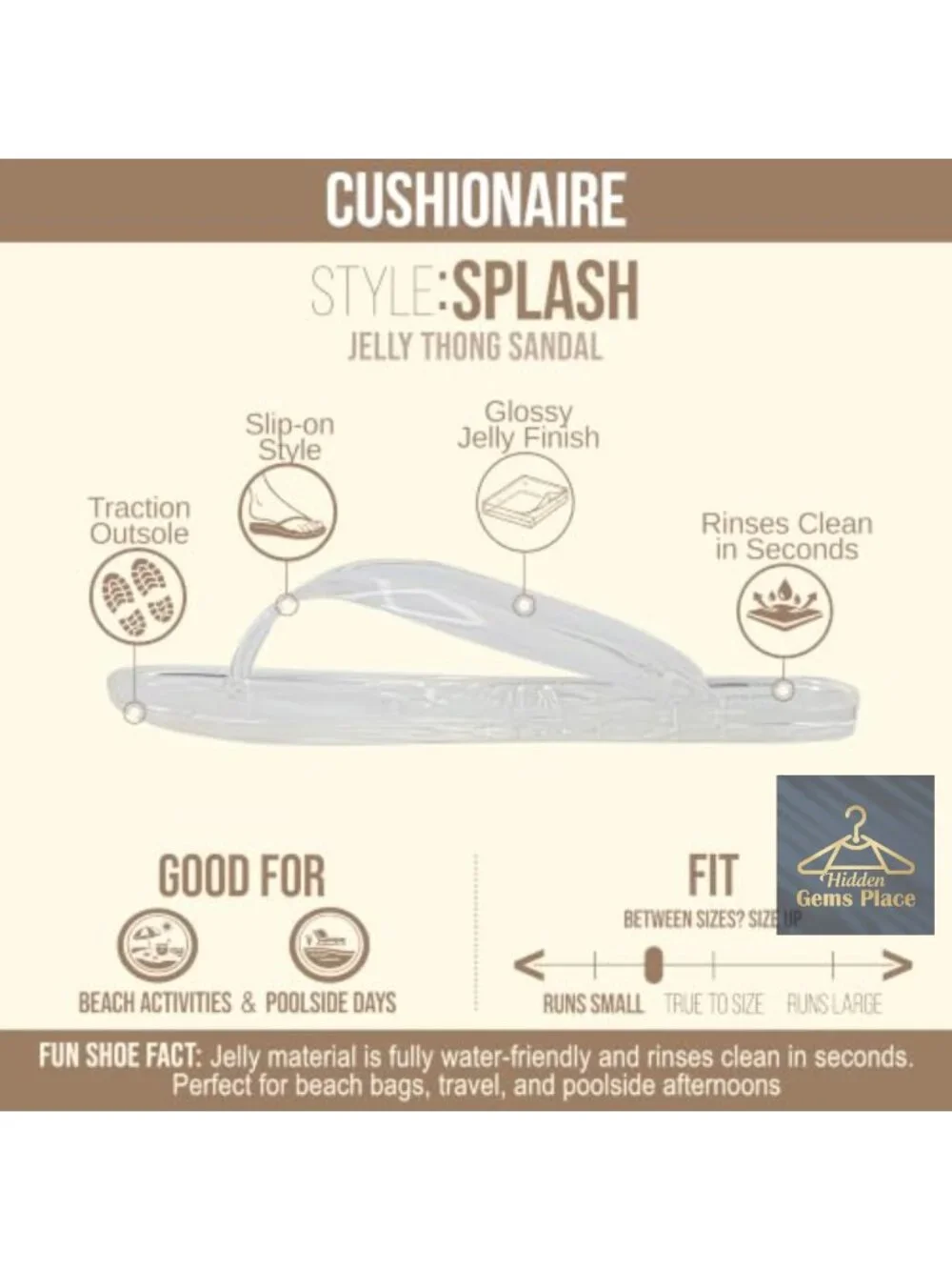 Jelly Flip Flops with Flexible Sole, Glossy Finish Summer Sandals